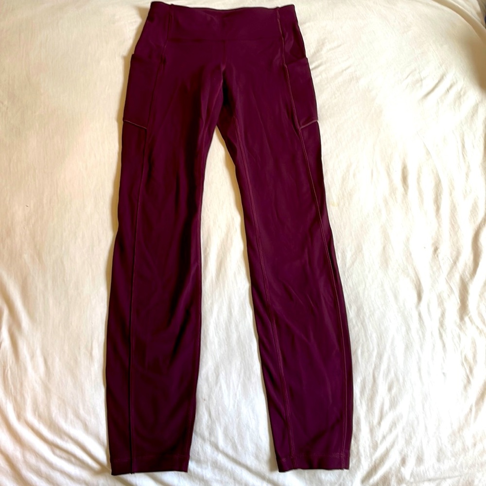 Lululemon burgundy leggings size 0, 29 inch inseam